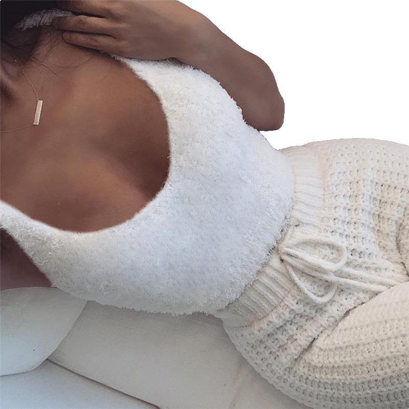 3pcs Womens Clothing Long Sleeve Crop Tank Top And Drawstring Shorts Pajama Set - Image 9