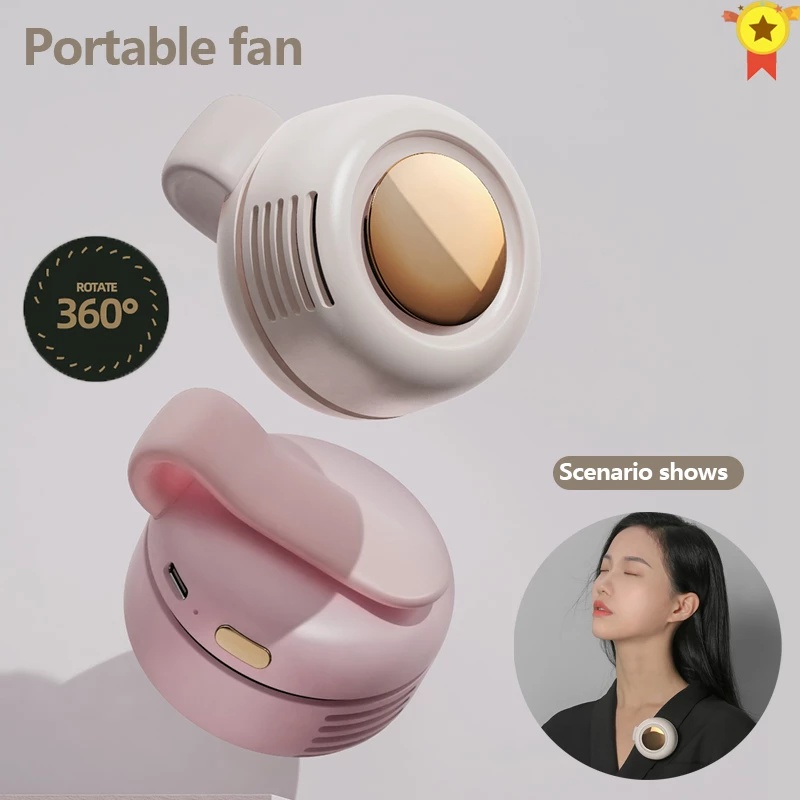 Mini Clip Fan Hanging Waist Neck Fan Girl Electric Air Cooling Fan 900mah USB Leafless Fan 3 Speeds For Outdoor Camping Fishing - Image 9