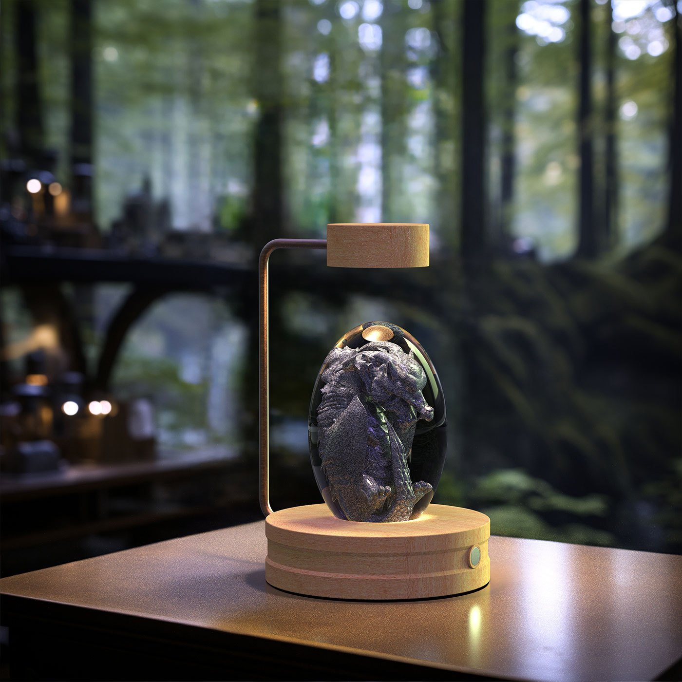 Crystal Ball Cosmic Dinosaur Indoor Night Light USB Power Warm Bedside Light Birthday Gift Night Lamp - Image 10
